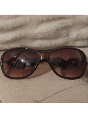 Women's Unbranded Brown & Gold Chain Detail Sunglasses One Size
